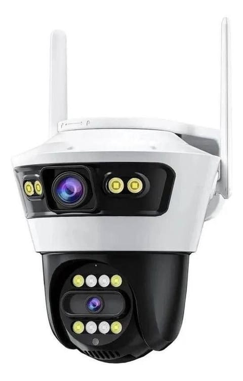 Cámara De Seguridad Wi-Fi 1080P Con Doble Lente Y Visión Nocturna