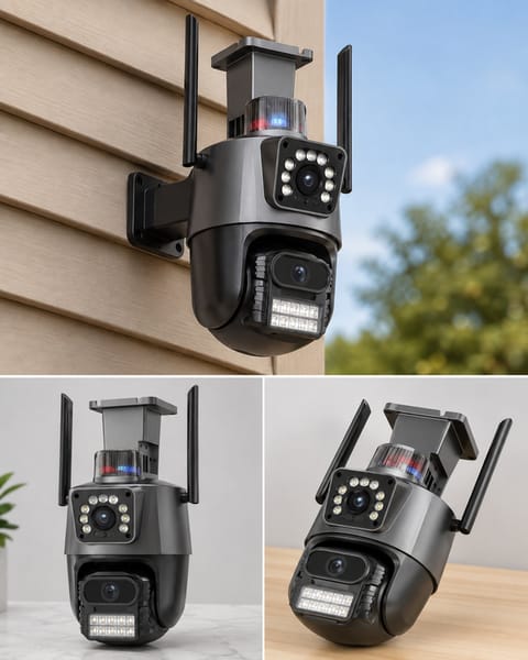 Cámara de Seguridad WiFi Exterior 2K con Doble Lente | Aurea Living