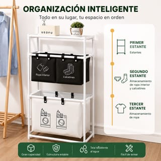 Organizador De Lavandería De 3 Niveles. - imagen 2