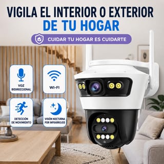 Cámara De Seguridad Wi-Fi 1080P Con Doble Lente Y Visión Nocturna - imagen 5