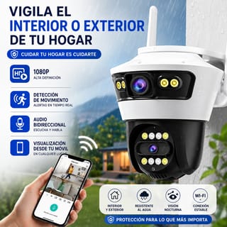 Cámara De Seguridad Wi-Fi 1080P Con Doble Lente Y Visión Nocturna - imagen 6