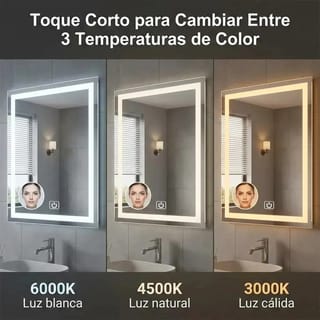 Espejo Inteligente Rectangular Con Marco Dorado - imagen 4
