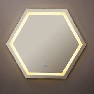 Espejo Hexagonal Inteligente Con Marco Dorado - imagen 2